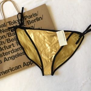AMERICAN APPAREL METALLIC GOLD BIKINI SWIMSUIT